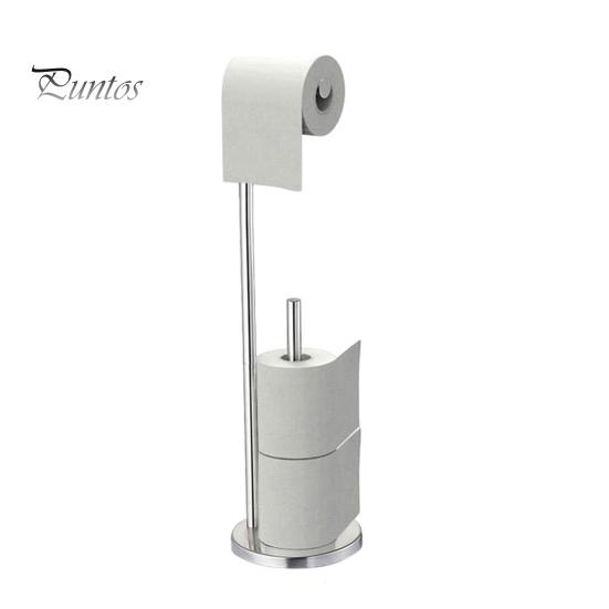 

Отдельно стоящий держатель для туалетной бумаги с нескользящей устойчивой основой, простая сборка, вместительная подставка для рулонов туалетной бумаги в ванной комнате серебряный