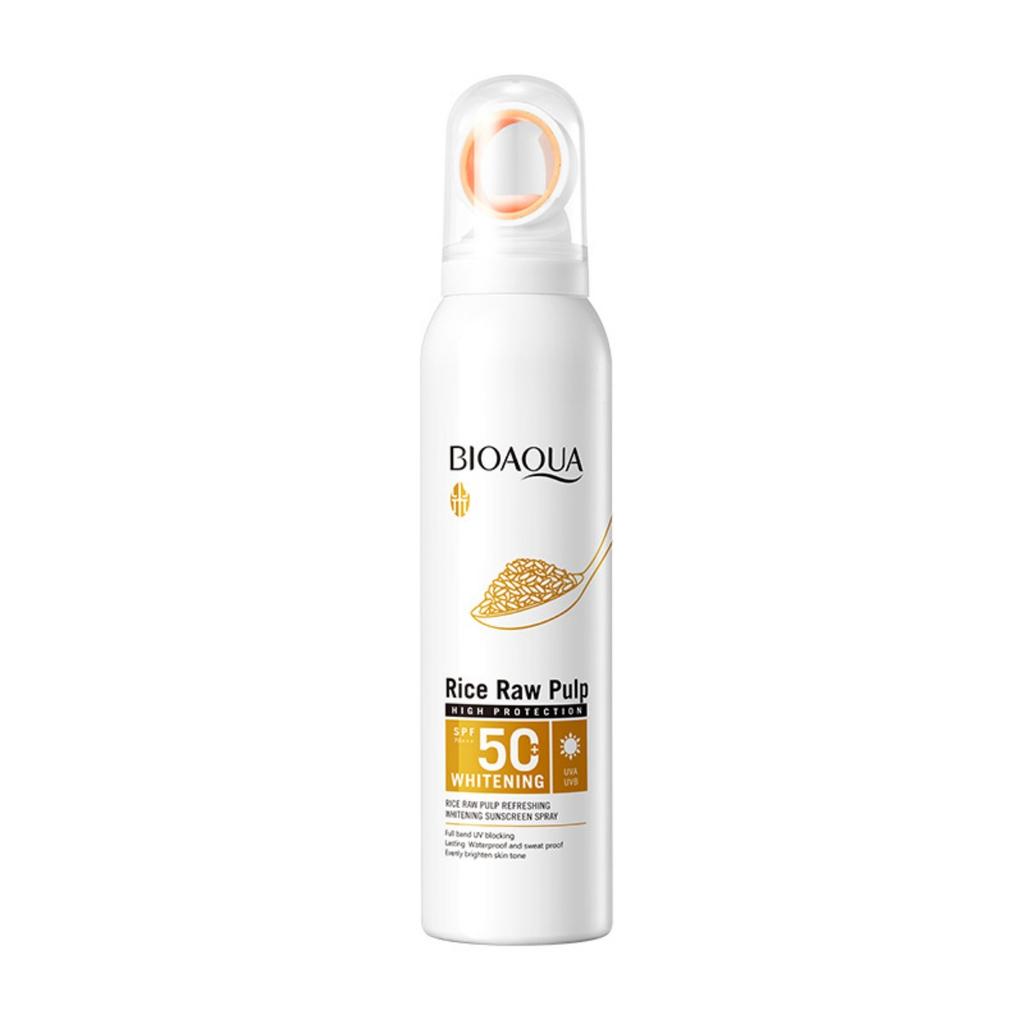 Bieliaci opaľovací sprej s ryžovou pastou SPF50+ UV ochrana Opaľovací krém
