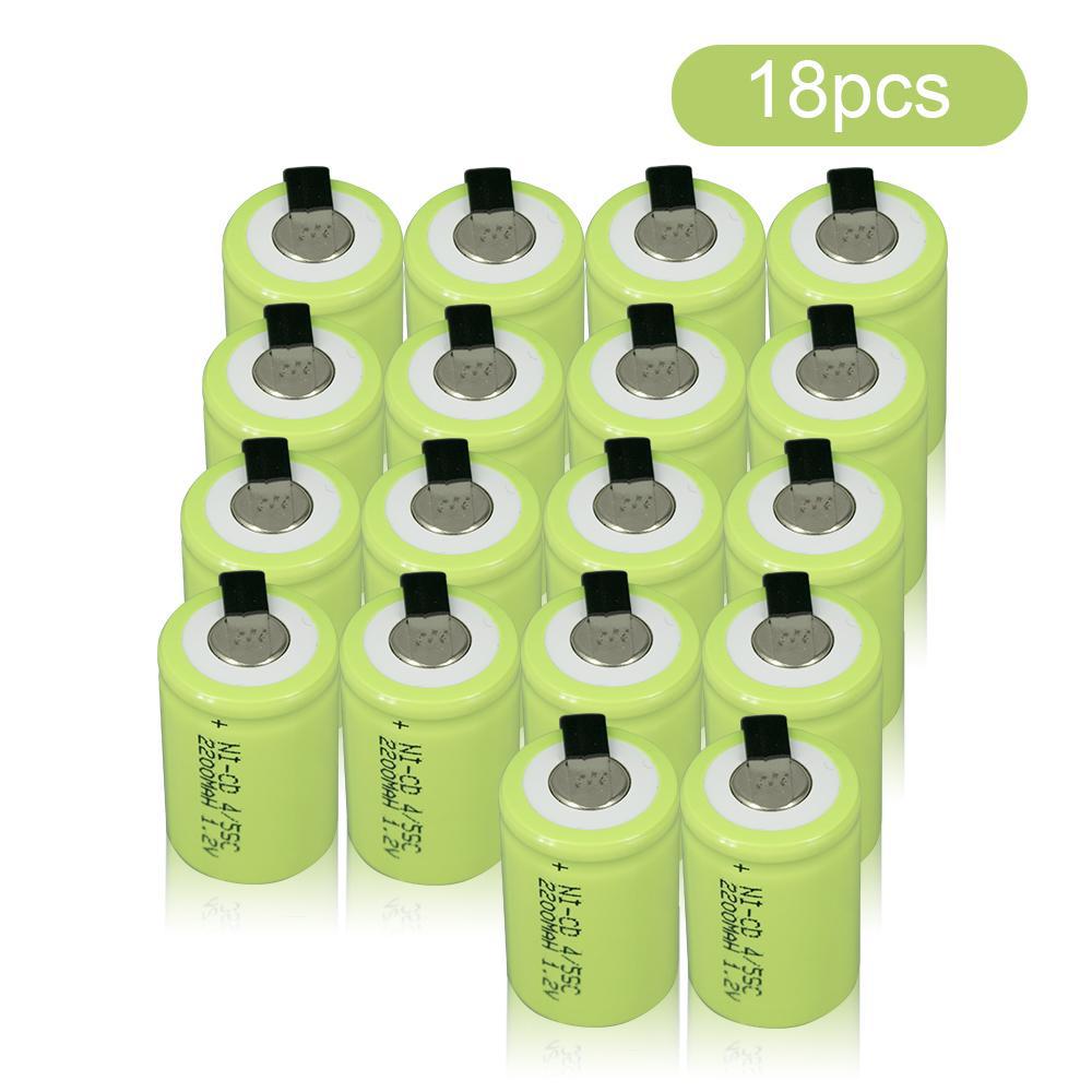 1.2V 2200mAh 4/5SC Battery 4/5 Sub C NI-CD Cell with Welding Tabs Rechargeable Battery for Screwdriver Electric Hand Drill