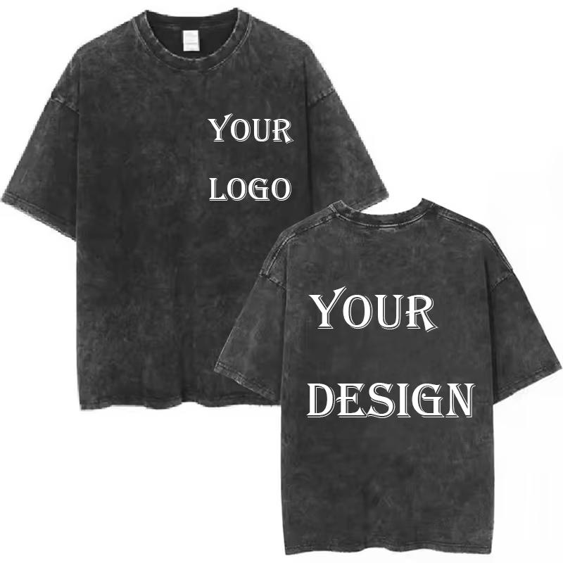 

Unisex Cotton Washed Tshirt Customized Printed T Shirt Harajuku Top DIY Your Like Photo or Logo Tshirt Fashion Custom Top 2XL