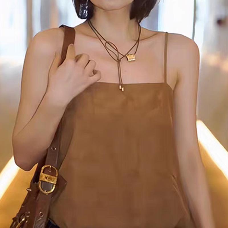 Celebrity Style Multi-Wear Leather Cord Choker with Textured Metal Square