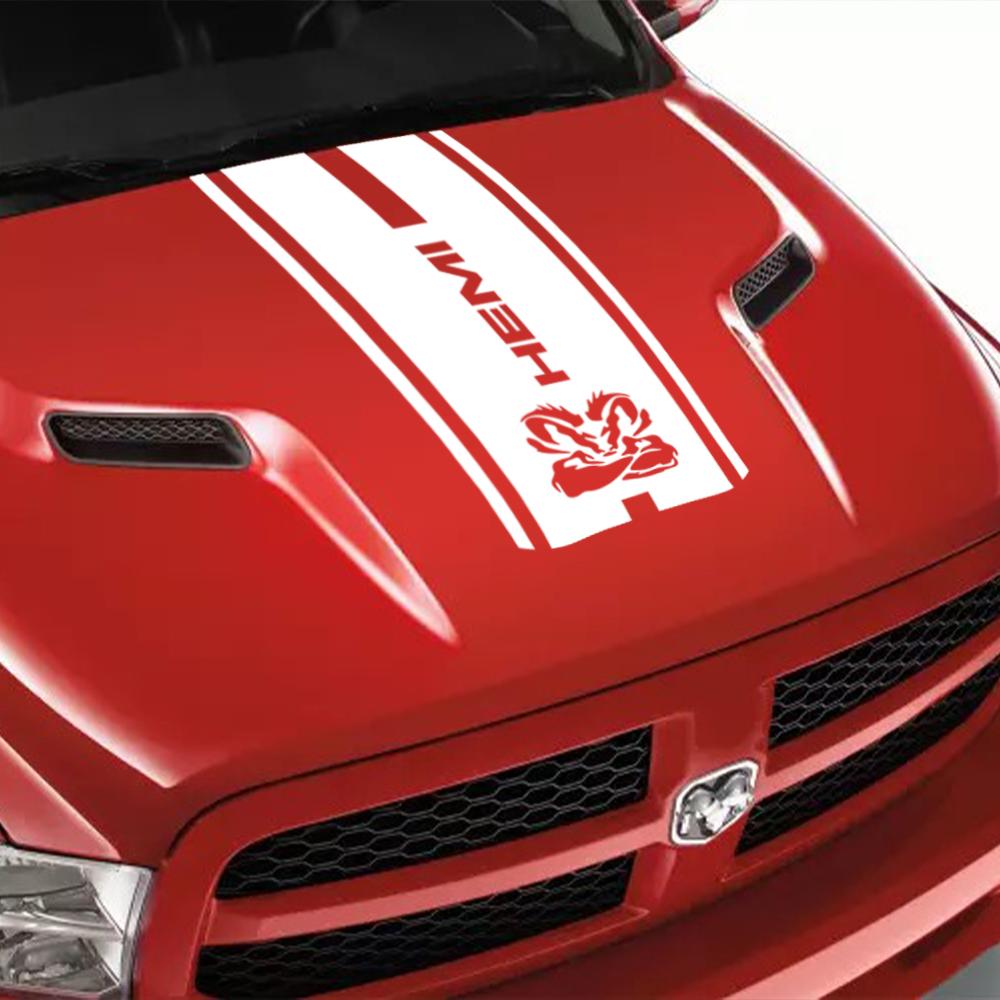 Car Hood Decal Cut Vinyl Stripes Cover Graphics For Ram 1500 2500 3500 Rebel Mopar Vinyl Decor Sticker Auto Tuning Accessories