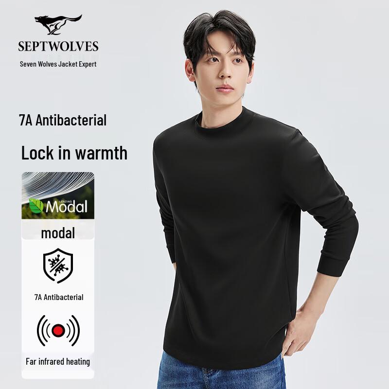 Septwolves Men s Thermal Mock Neck Long-Sleeve T-Shirt XL