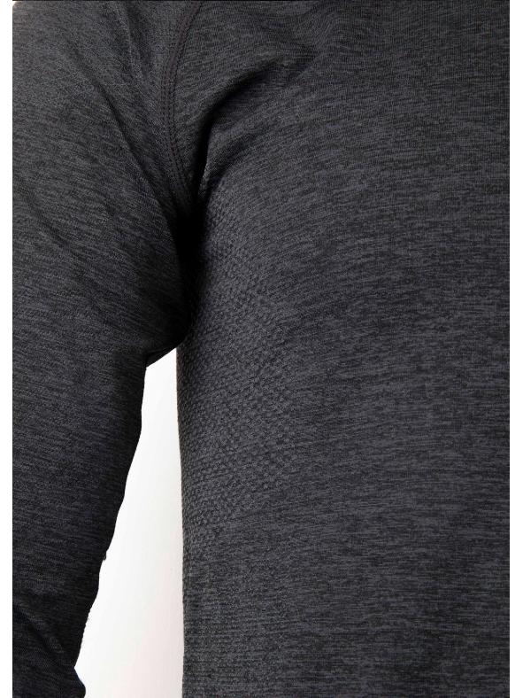 American Seamless Jacquard Muscle-Enhancing Long Sleeve Quick-Dry Slim Fit Round Neck Fitness Top