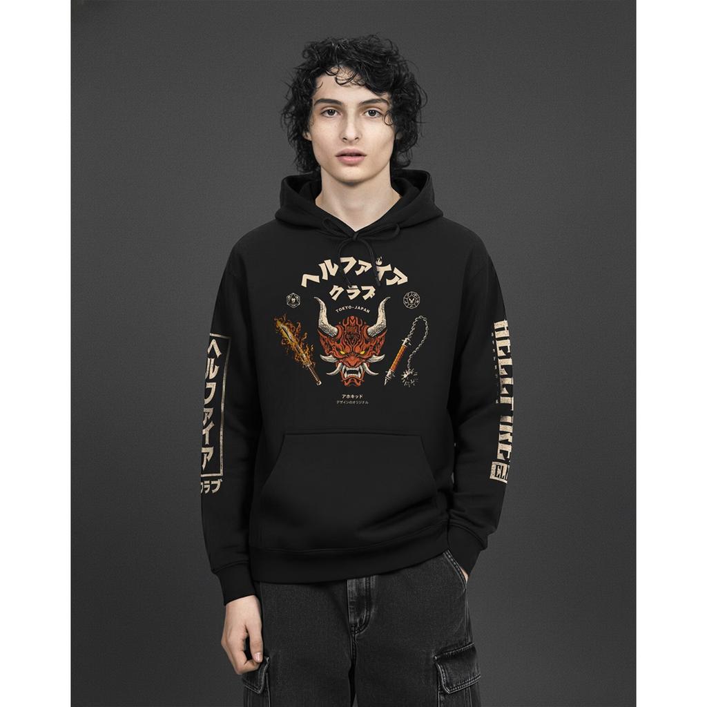 Hellfire Club Japanischer Stil Hoodie Herren Damen Herbst Winter Sweatshirt Streetwear Y2k Übergroß Klassischer Pullover Trainingsanzug Damen Herren Kleidung
