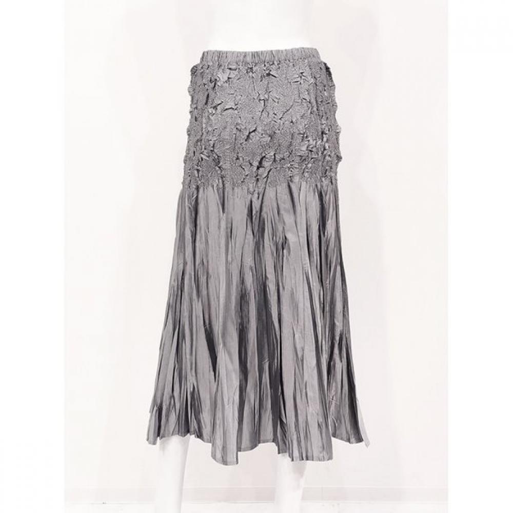 Specchio Rose Pleated Woven Long Skirt 441 244