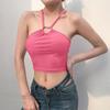 Women's Sexy Tight Strapless Cross Ultra Short Love Circle Sleeveless Vest Top