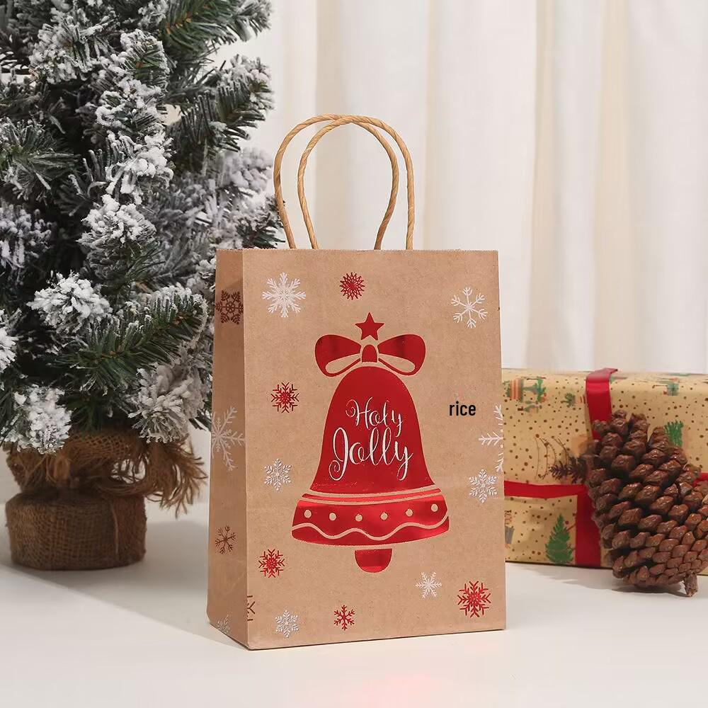 Saco de Presente de Papel Kraft de Natal com Hot Stamping - Embalagem para Doces e Lembrancinhas