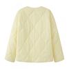 Womens Winter Cotton Puffer Jacket Loose Fit Round Neck Quilted Panel Design Warm Outerwear