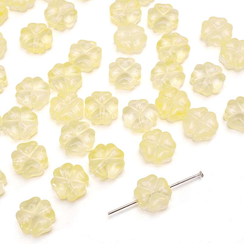 20 adet/torba 10mm cam çiçek boncuk Charm ara parça boncuk küpe kolye DIY takı yapımı