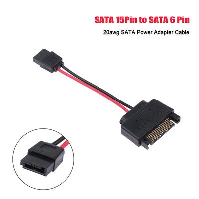 1 szt. Kabel adaptera zasilania Sata 15-Pin Męski na Sata 6-Pin Żeński Slimline 20AWG Kabel do napędu optycznego laptopa