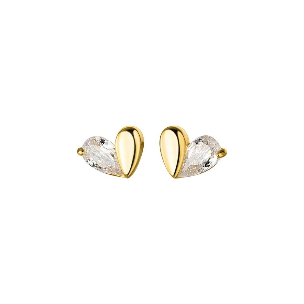 Fashion Earrings Jewelry for Ladies 18K Gold Plated 925 Sterling Silver Small Cute Heart Stud Earring Piercing Jewelry