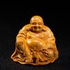 Wooden Carving High Quality Boxwood Wood Feng Money Luck Amulet Height Hotei, Carving, Shui, (Size 8cm)