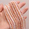 1String, Round Pearl 5-5.5mm, Fashion Women Natural Freshwater Pearl Beads for Jewelry Making DIY Crafts, Luxury Bulk Gifts 36cm