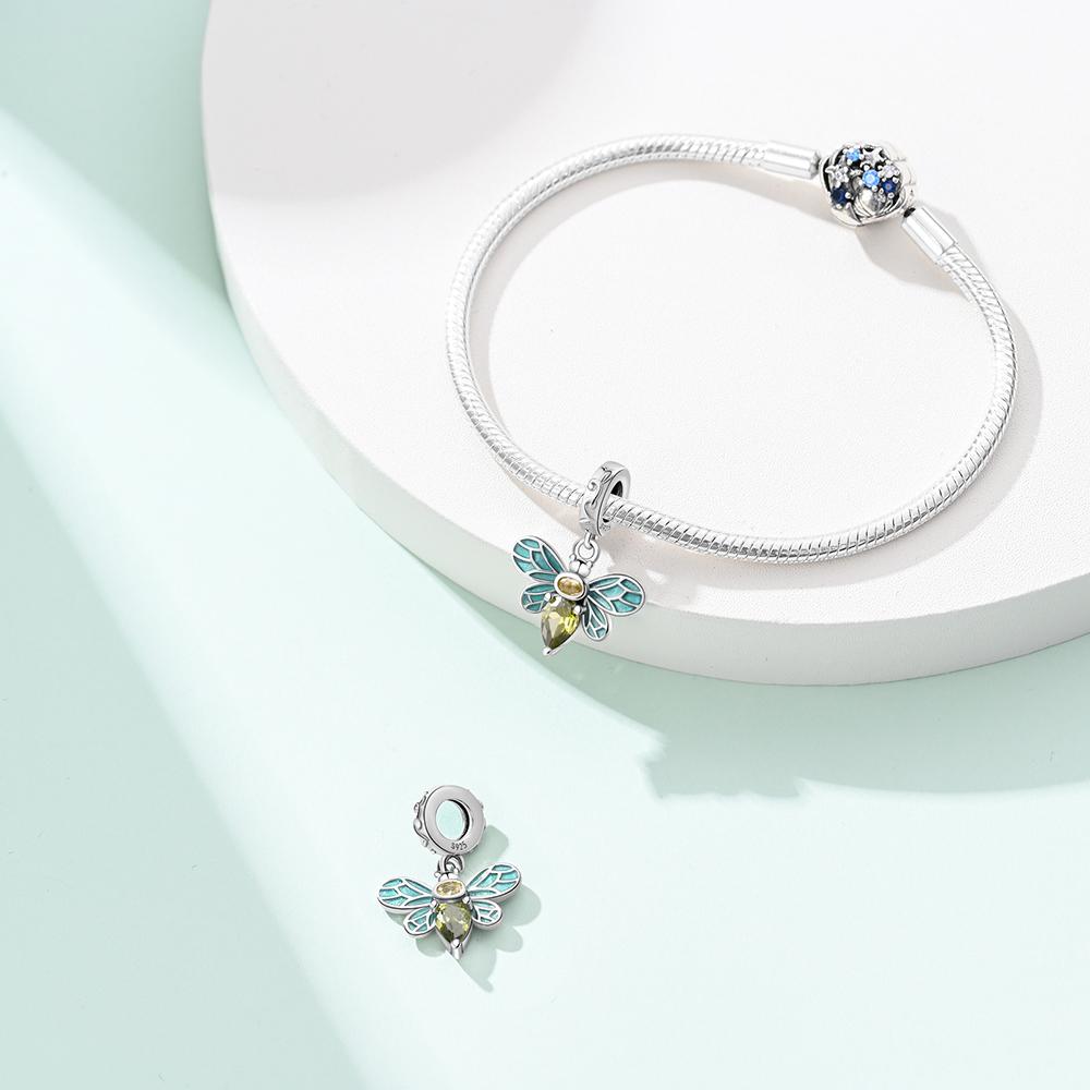 Pendant Charm Bead Copper Cute Bee Zircon Pendant Fit Original Bracelet For Jewelry Making Valentine'S Day Gift