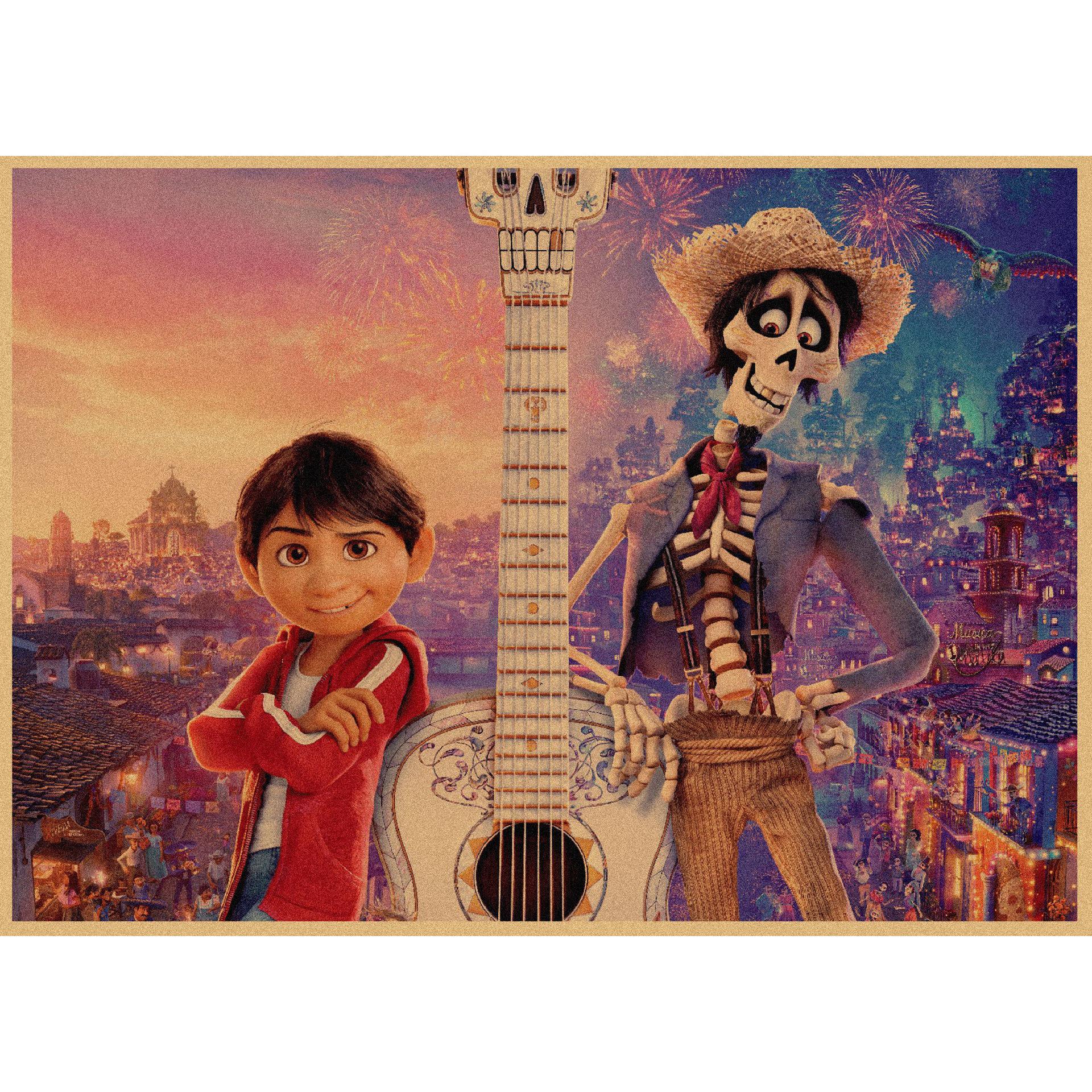

Coco Retro Anime Kraft Paper Poster - Decorative Wall Art Mural 29.7X42cm