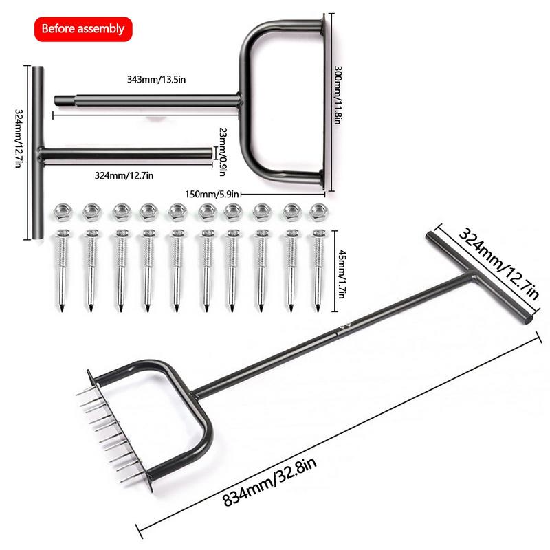 Stand Garden Digging Tools Soil Intake Scarifier Nail Lawn Orchard Scarifier Lawn Aerator Grass Cultivator Seed Planting