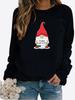 Autumn and Winter Women's Christmas Theme Printing Sweater Round Neck Long Sleeve Casual Sweatshirt Plus Size Top