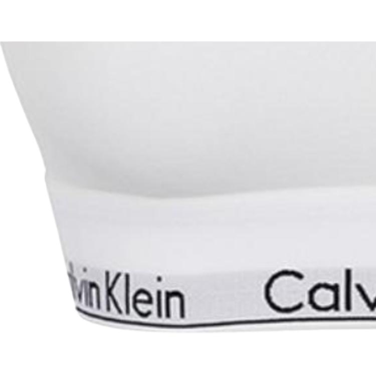 Calvin Klein Bralette Letter Logo Jacquard Comfortable Bra Women underwear White 0000F3785E-100