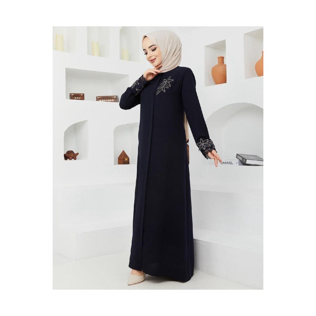 Necmiye Rochie de Seara din Tesatura Fagure Marime Plus Abaya de dama