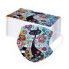 50PC Adult Flowers Cat Cartoons Printing Three-Layer Disposable Protective Mask
