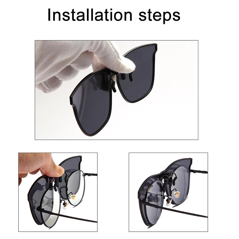 Polarized Clip On Sunglasses Men Women Photochromic Car Driver Goggles Night Vision Glasses Anti Glare Vintage Square Glasses