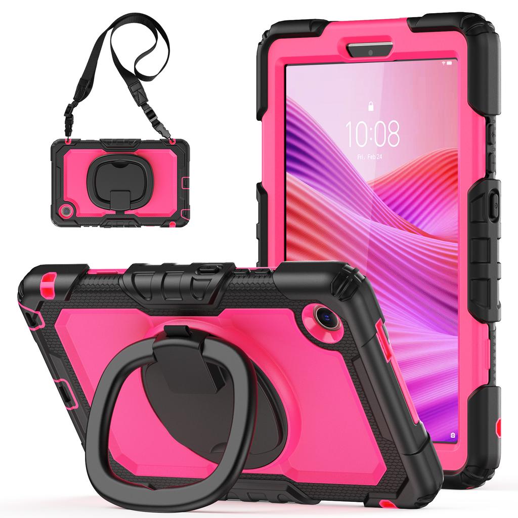 For Lenovo Tab K9 TB305FU Kickstand Case PC+Silicone Tablet Cover with Shoulder Strap