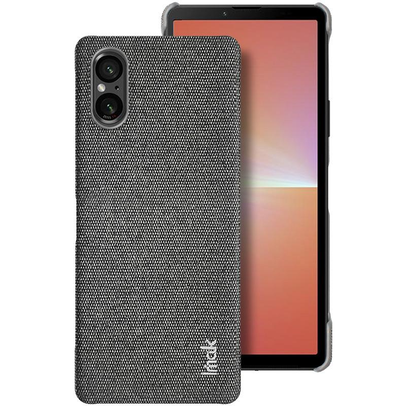 IMAK Ruiyi Series for Sony Xperia 5 V Case Cloth Texture Shell Shockproof PU Leather+PC Cell Phone Cover
