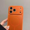 Luxury Large Window Magnetic Official Orange Phone Case For iPhone 17 16 15 14 Plus 13 12 Pro Max Wireless Charging Back Cover