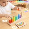 1Set Sorting Stacking Toy Wooden Sorting and Stacking Toy Educational Color Matching Stacking Puzzle Game for Toddlers Boys Girl