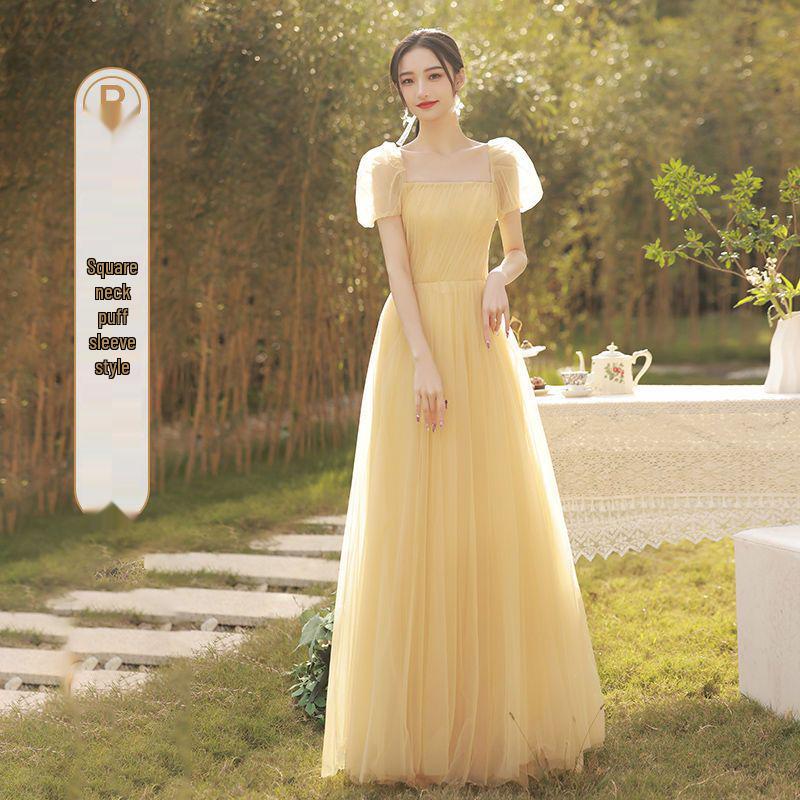 Mori Style 2025 Autumn Bridesmaid Dress: Elegant Fairy Evening Gown for Women’s Graduation and Special Occasions