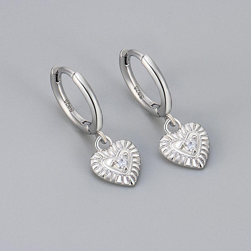 925 Silver Earrings For Women Trendy Heart Star Zircon Earring Jewelry Prevent Allergy Party Accessories Gift