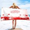 Valentine's Day Beach Towel Bath Sheet Towels Love Hearts Oversized Microfiber Sandless Beach Towels for Swimming Extra Large