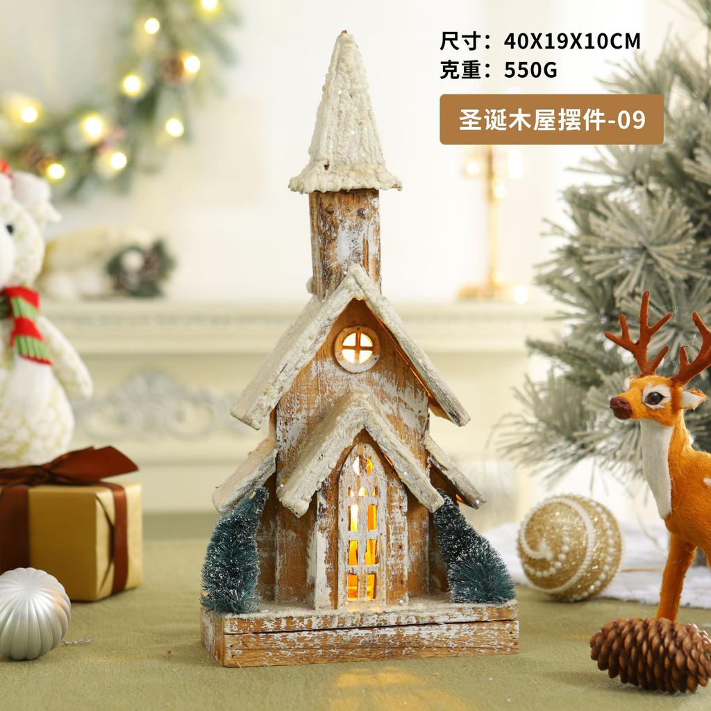 Factory direct sales Christmas chalet ornament atmosphere luminous decoration decoration chalet Christmas supplies