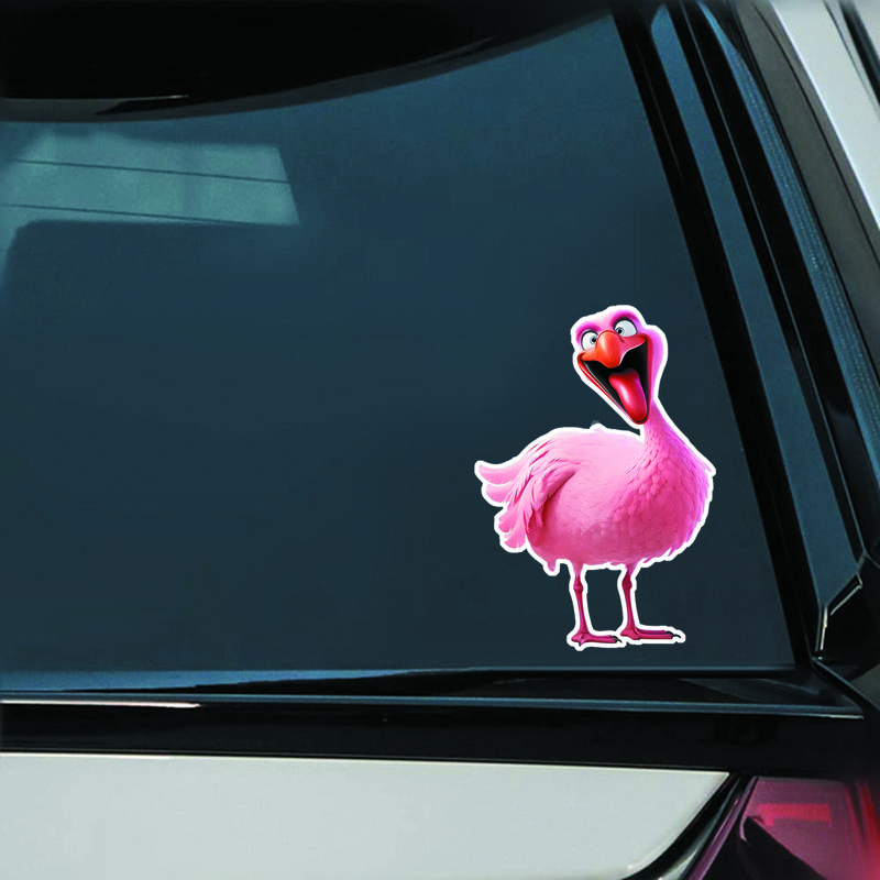 DS40#10.5x15cm  Funny Flamingo Car Stickers Vinyl Waterproof Motorcycle Stickers