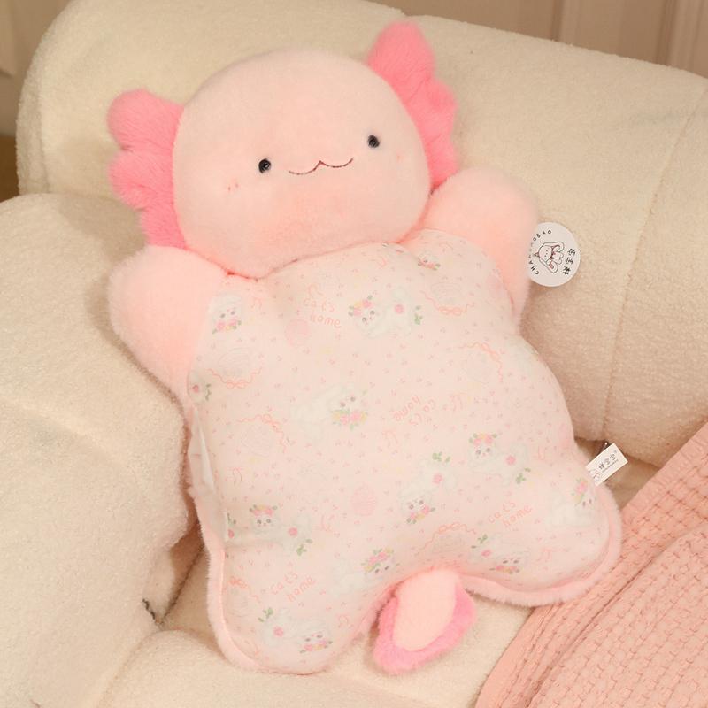 Creative Cartoon Little Bunny Bear Plush Funny Warm Hands Pillow Soft Stuffed Animal Salamander Doll Cushion for Kids Girls Gift
