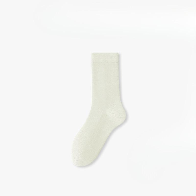 

Женская осенне-зимняя мода Новые бесшовные носки-гольфы 1 pair молочный белый