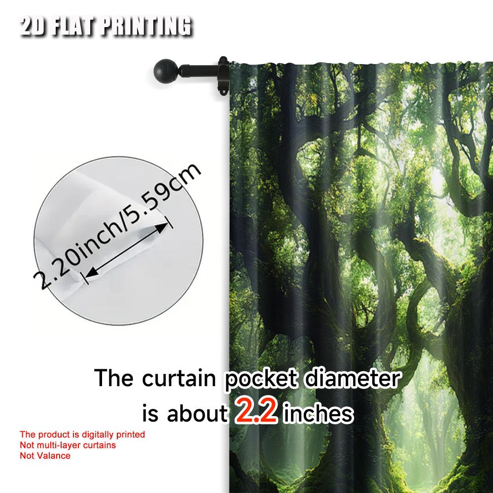 2pcs, Curtains Digital Printed  print Majestic Enchanted Forest Fabric (without rod) Decorations Clearance Use for Bedroom