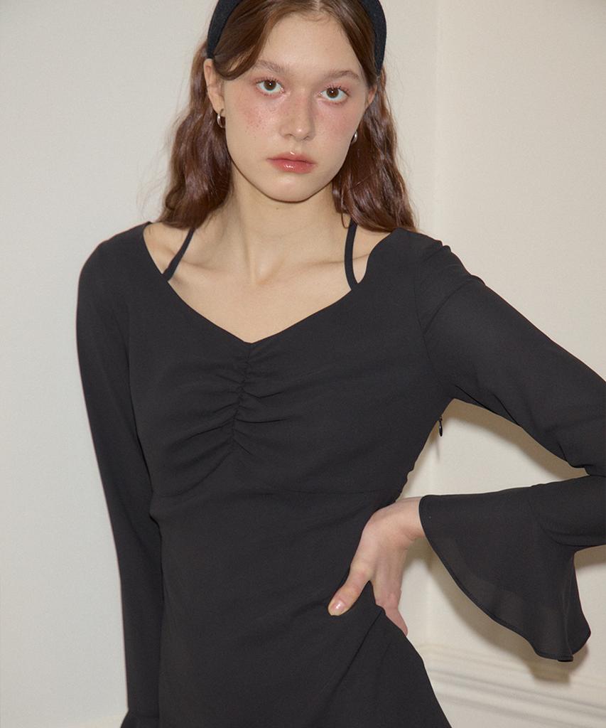 SALON DE YOHN Ballet Mini Dress_ Black