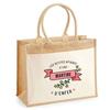 Beach Bag - PLANETEE - Jute Pocket Martine d'Enfer - Printed Cotton In France - 43x33 Cm - Strong Handles