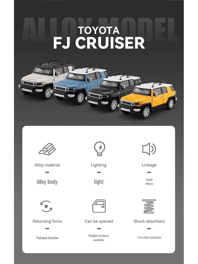 Toyota FJ Cruiser 1:24 Alloy Model Toy Car with Sound & Light Features