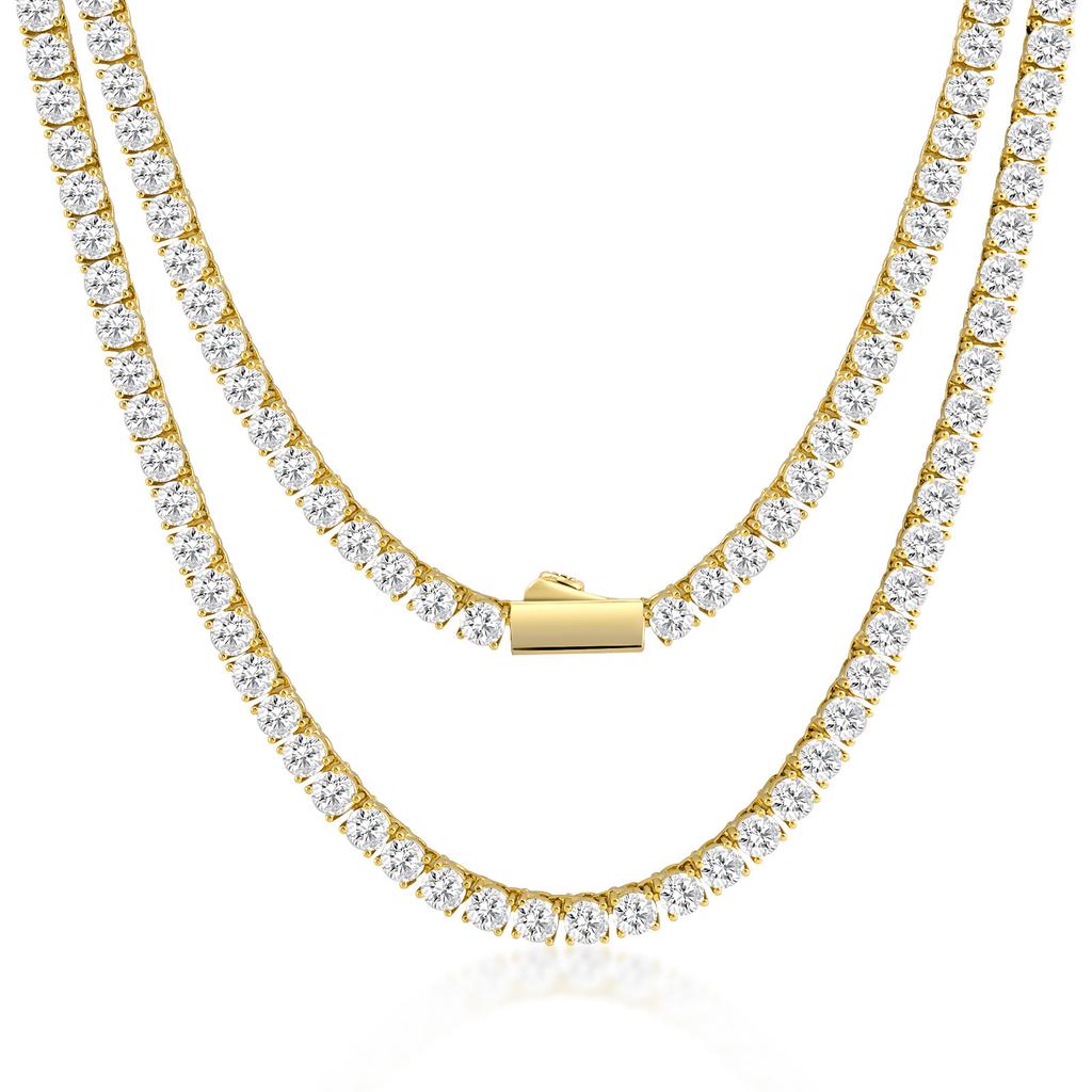 S925 Silver Hip Hop Bracelet Light Luxury High Sense Rap Full Diamond European and American Necklace