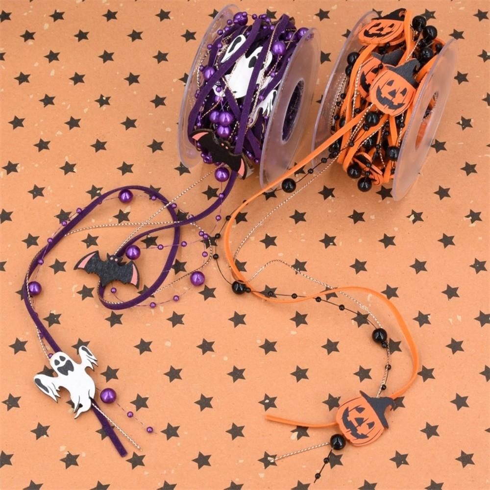 Ghost Halloween Packaging Gift Box Ribbon Beads DIY Ribbon Strips  Party Decor