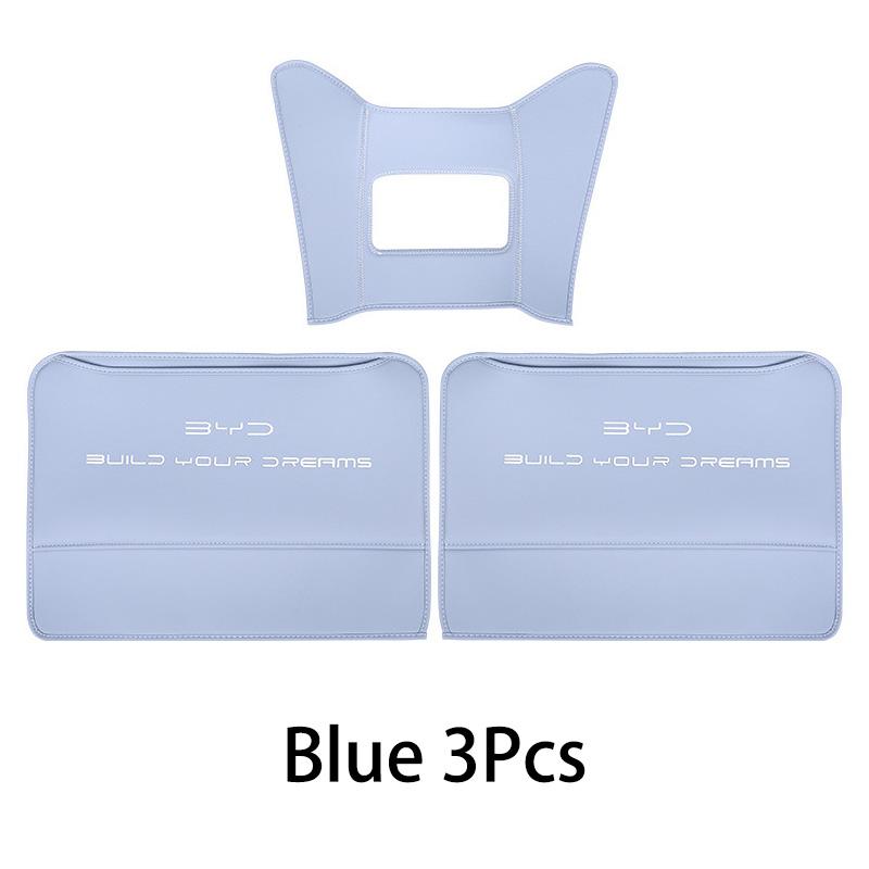 For BYD Seal DMI EV Car PU Leather Anti Kick Mat Pad Car Anti-kick Protector Mats Seat Back Protector Accessories