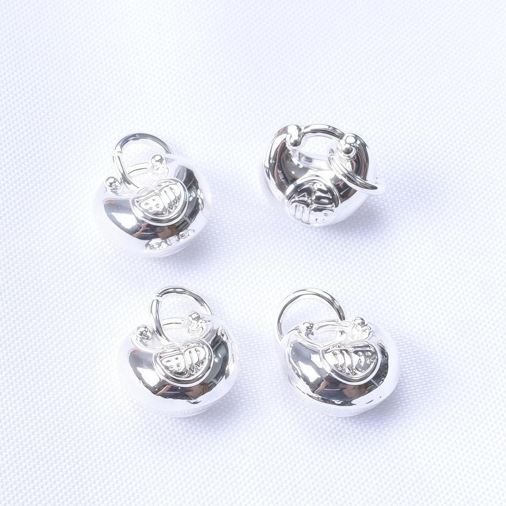 Vergoldeter Glücksschloss-Anhänger mit kleinem Nugget für Babyhalskette