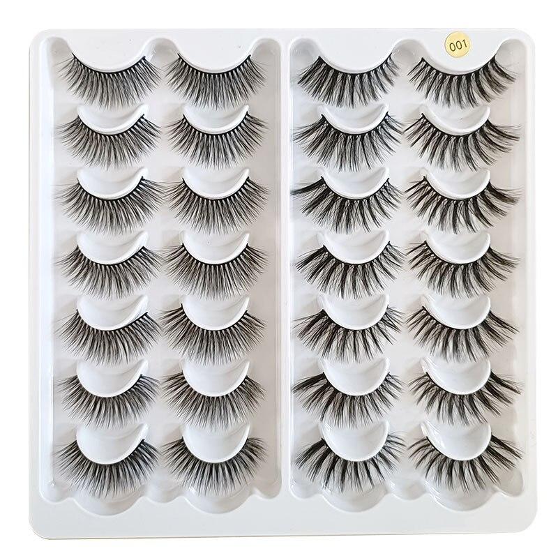 20 Pairs/5Pairs Fake Eyelashes Fluffy Mink Lashes Makeup Eyelash Extensions Beauty Faux Cils Naturel Lash Extension