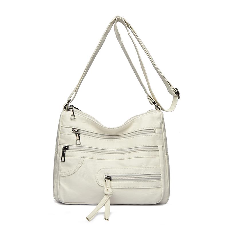 Large Capacity Women's Solid Color Shoulder Bag Multi-Layer Crossbody Bag Multi-Functional Mother Bag