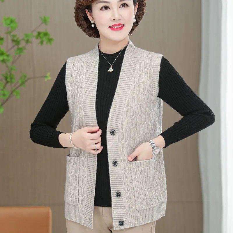 Mamas Strickweste Jacke für Frauen mittleren Alters Frühling und