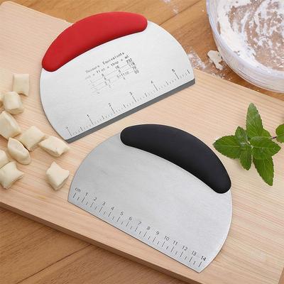 Semi-circular Stainless Steel Noodle Cutter with Scale Multi-function Noodle Cutter Baking Flour Cutter