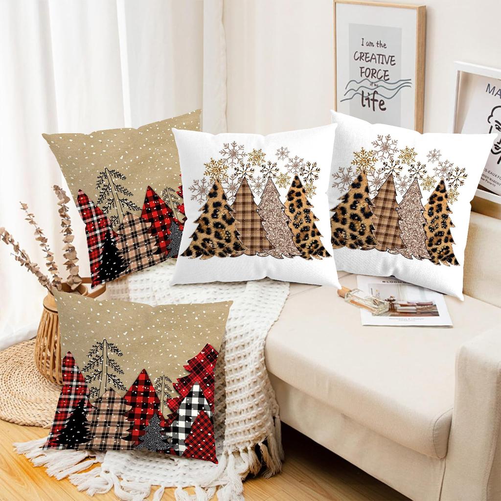 Kissen mit Weihnachtsmuster für Zuhause Polyester-Kissenbezug, dekorative Sofakissenhülle, Überwurfkissen für das Bett